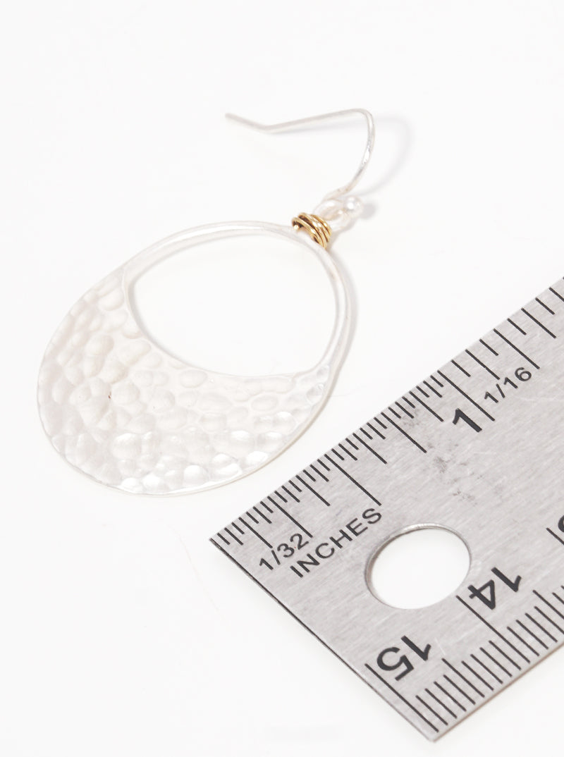 Hammered Metal Round Wire Wrapped Earrings