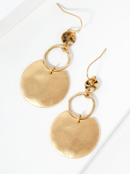 Hand-Molded Geometric Graduated Circle Drop Metal Earrings