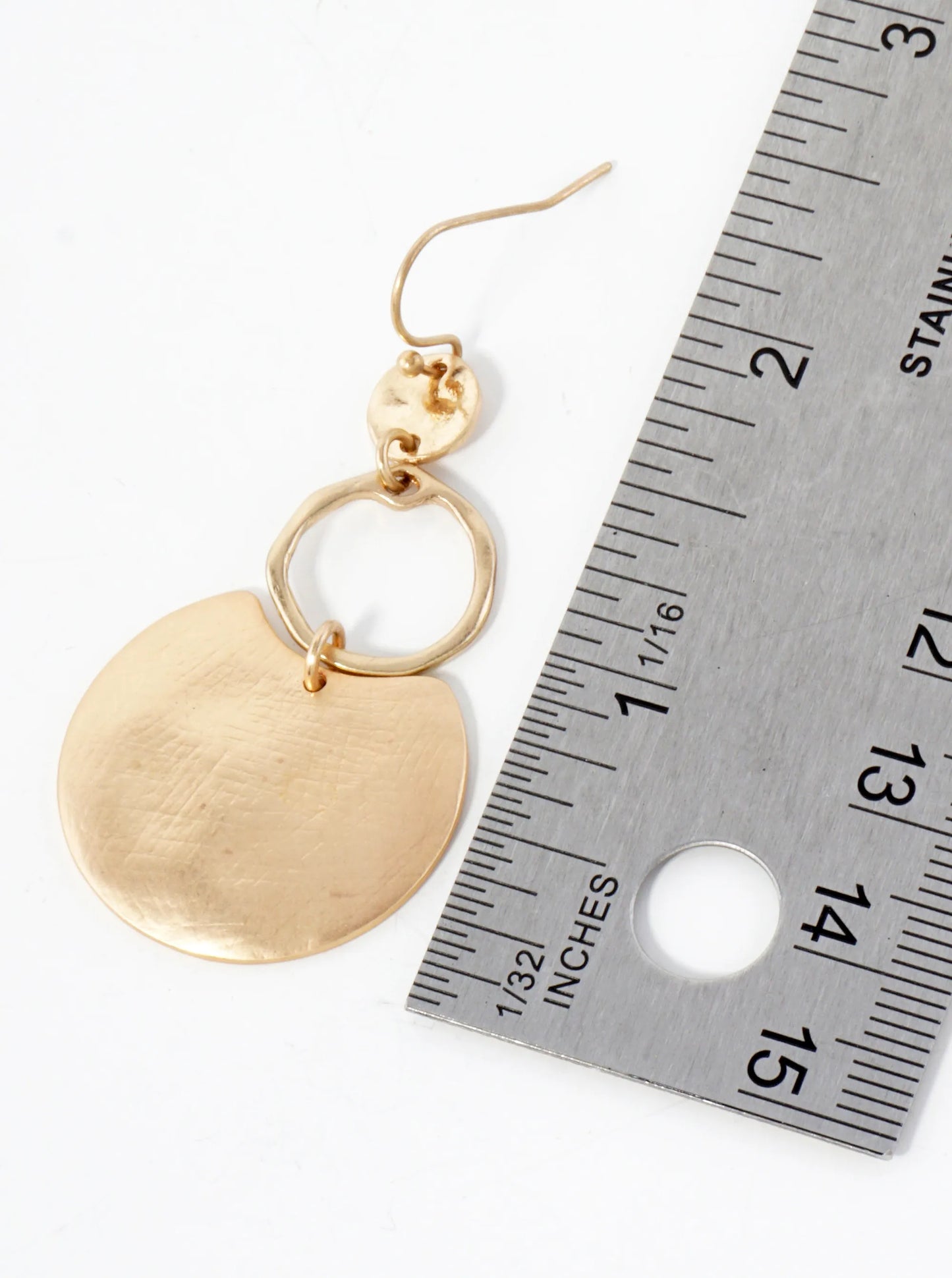 Hand-Molded Geometric Graduated Circle Drop Metal Earrings