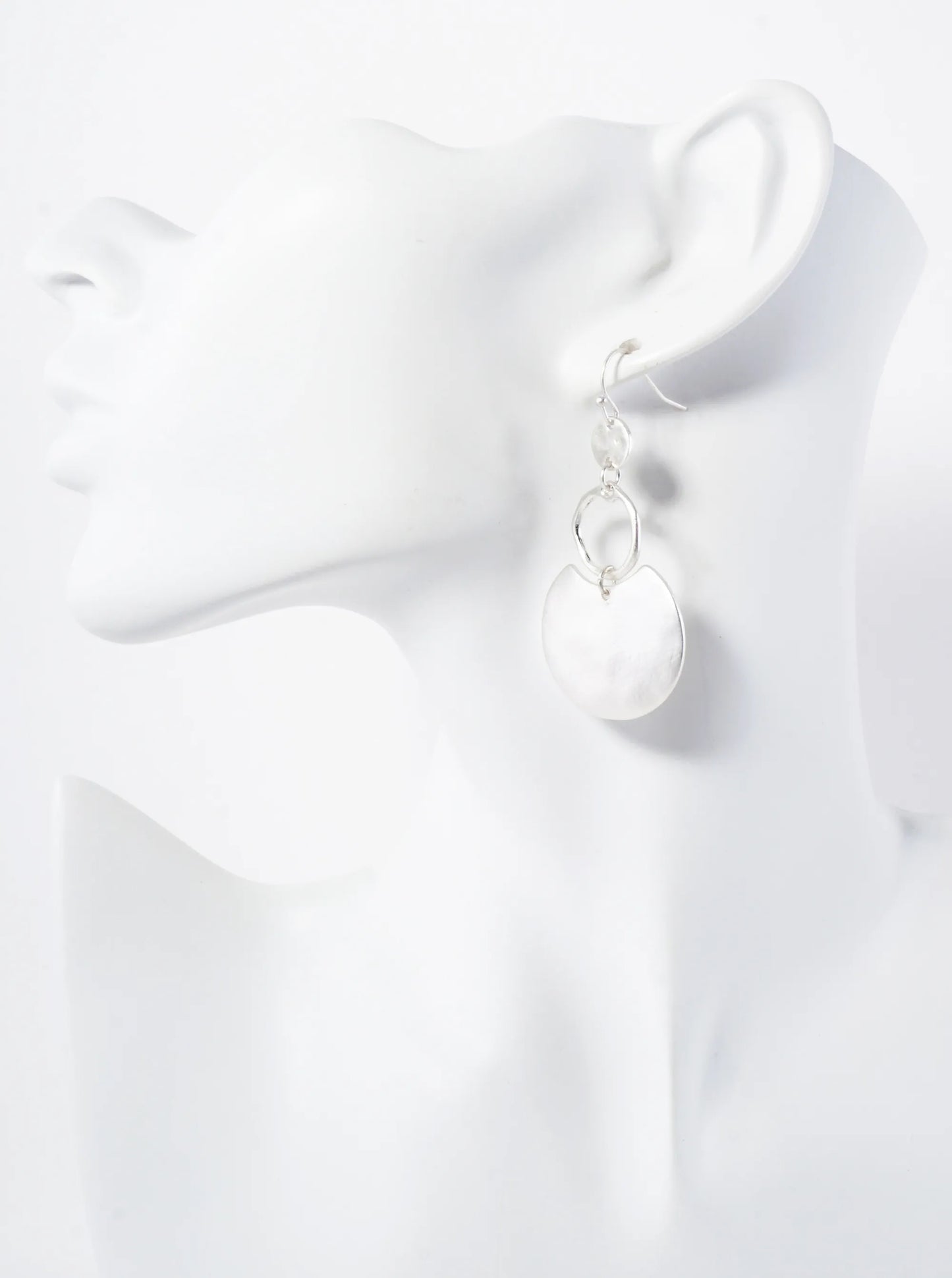 Hand-Molded Geometric Graduated Circle Drop Metal Earrings