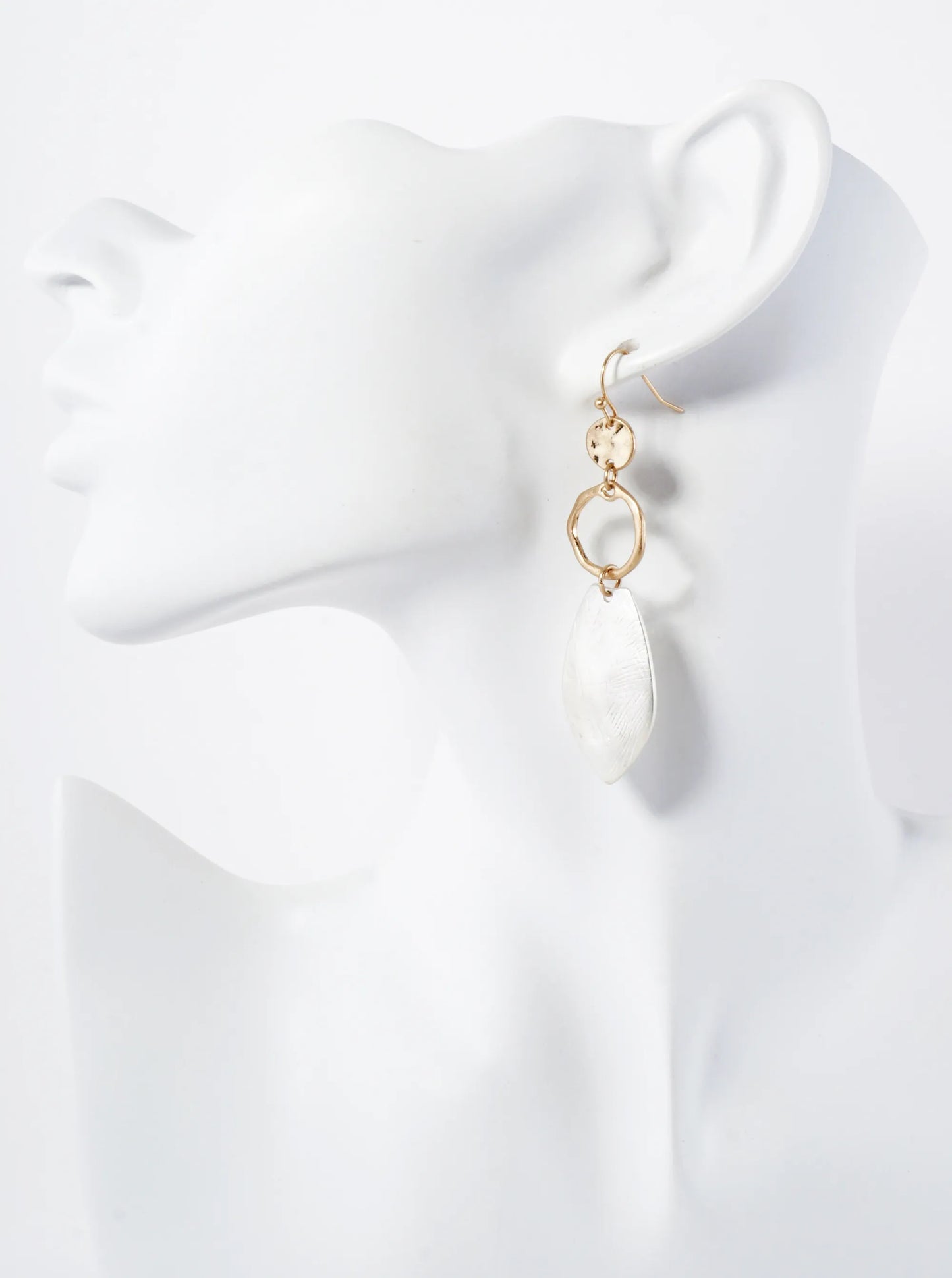 Hand-Molded Metal Geometric Dangle Drop Earrings