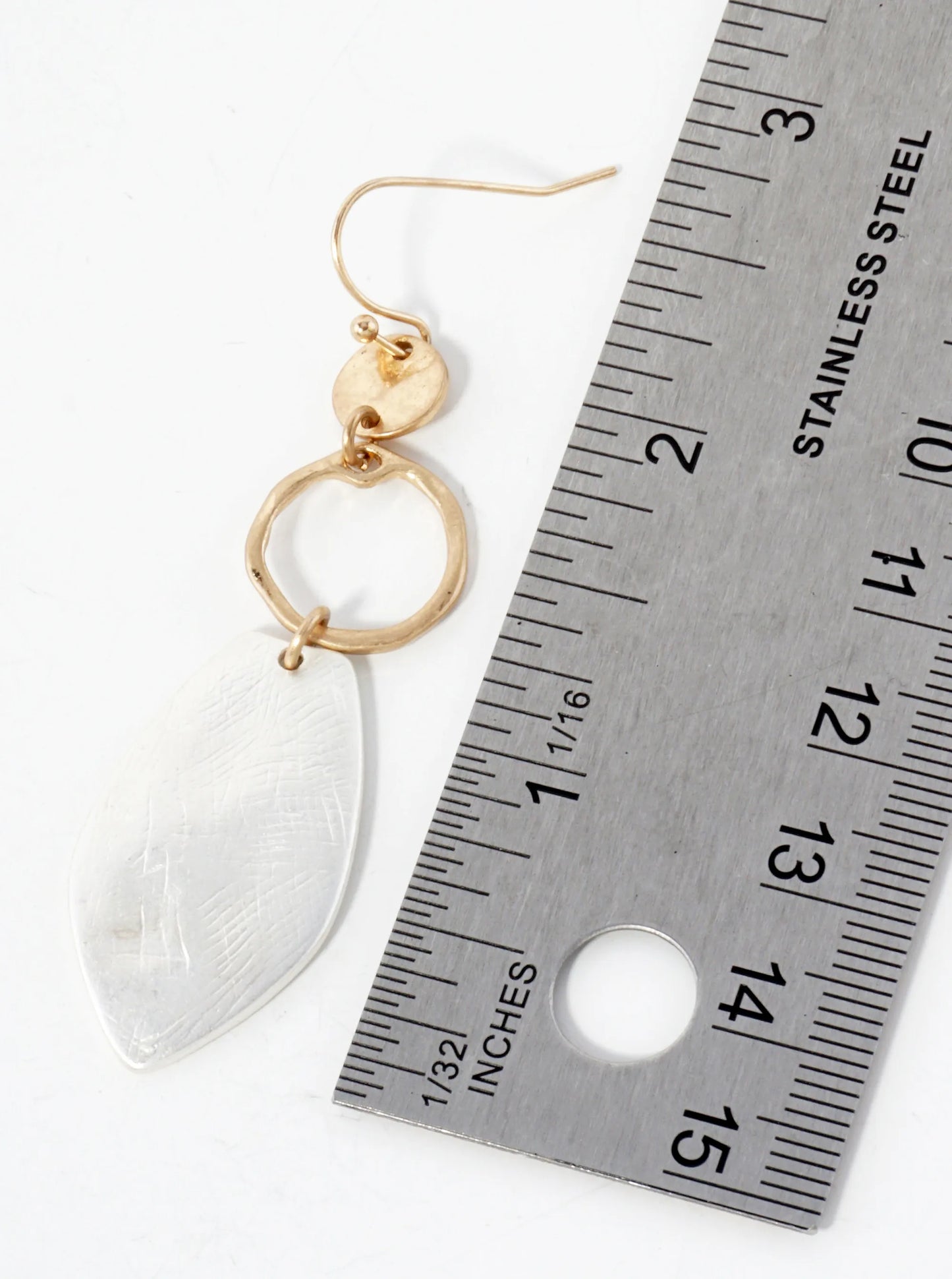 Hand-Molded Metal Geometric Dangle Drop Earrings