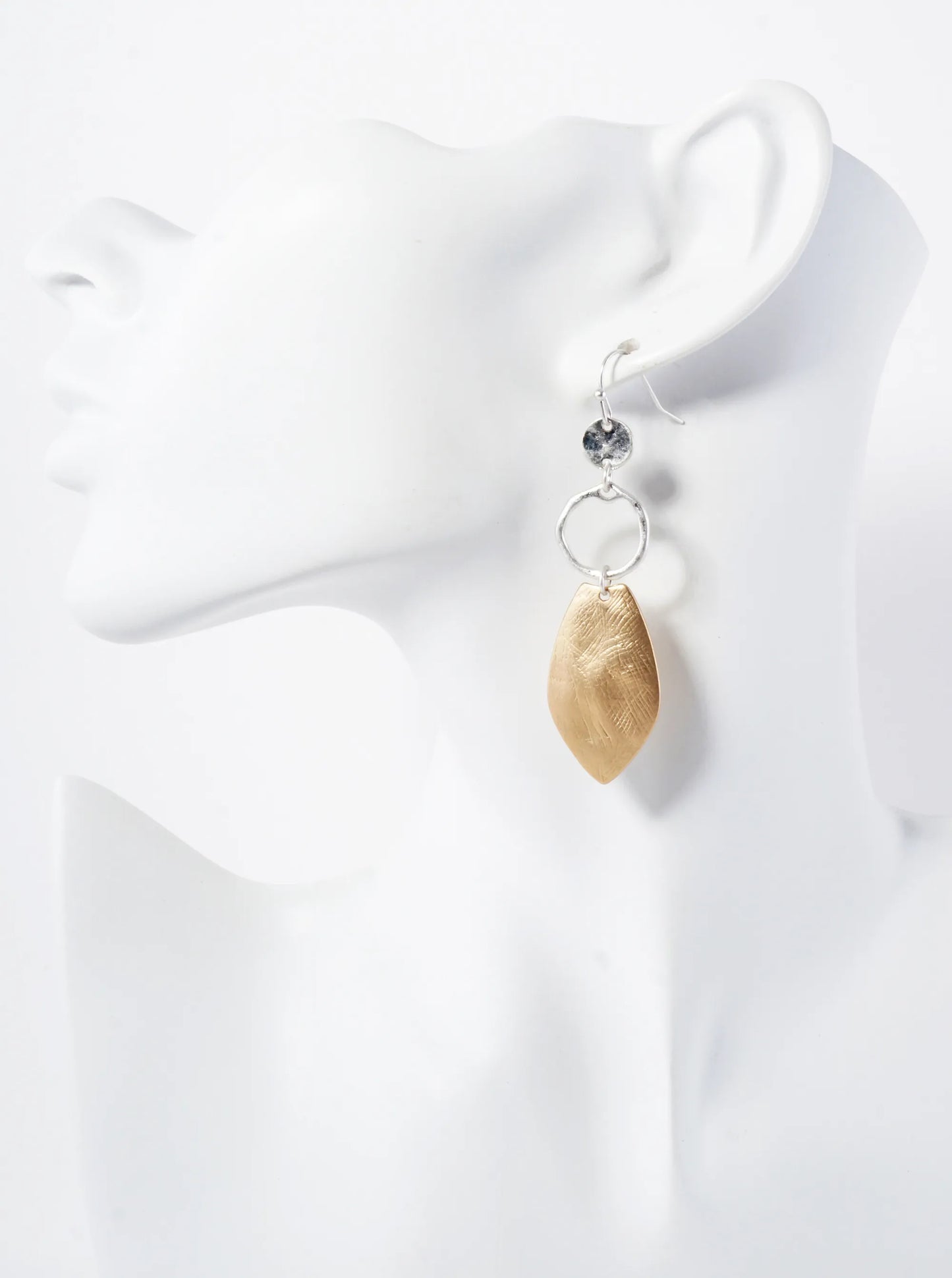 Hand-Molded Metal Geometric Dangle Drop Earrings