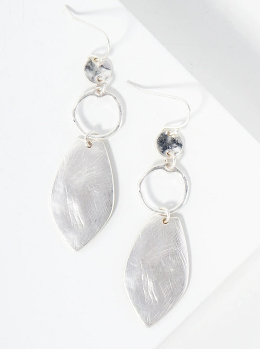 Hand-Molded Metal Geometric Dangle Drop Earrings