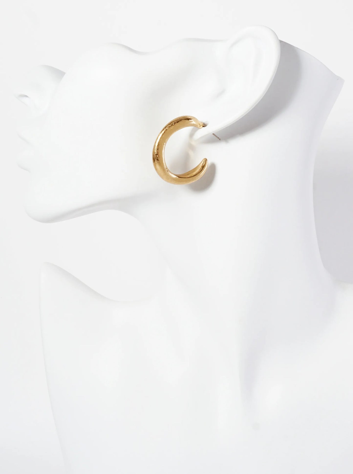 Hand-Scrunched Texture 30mm Open Hoop Earrings With-Titanium-Post