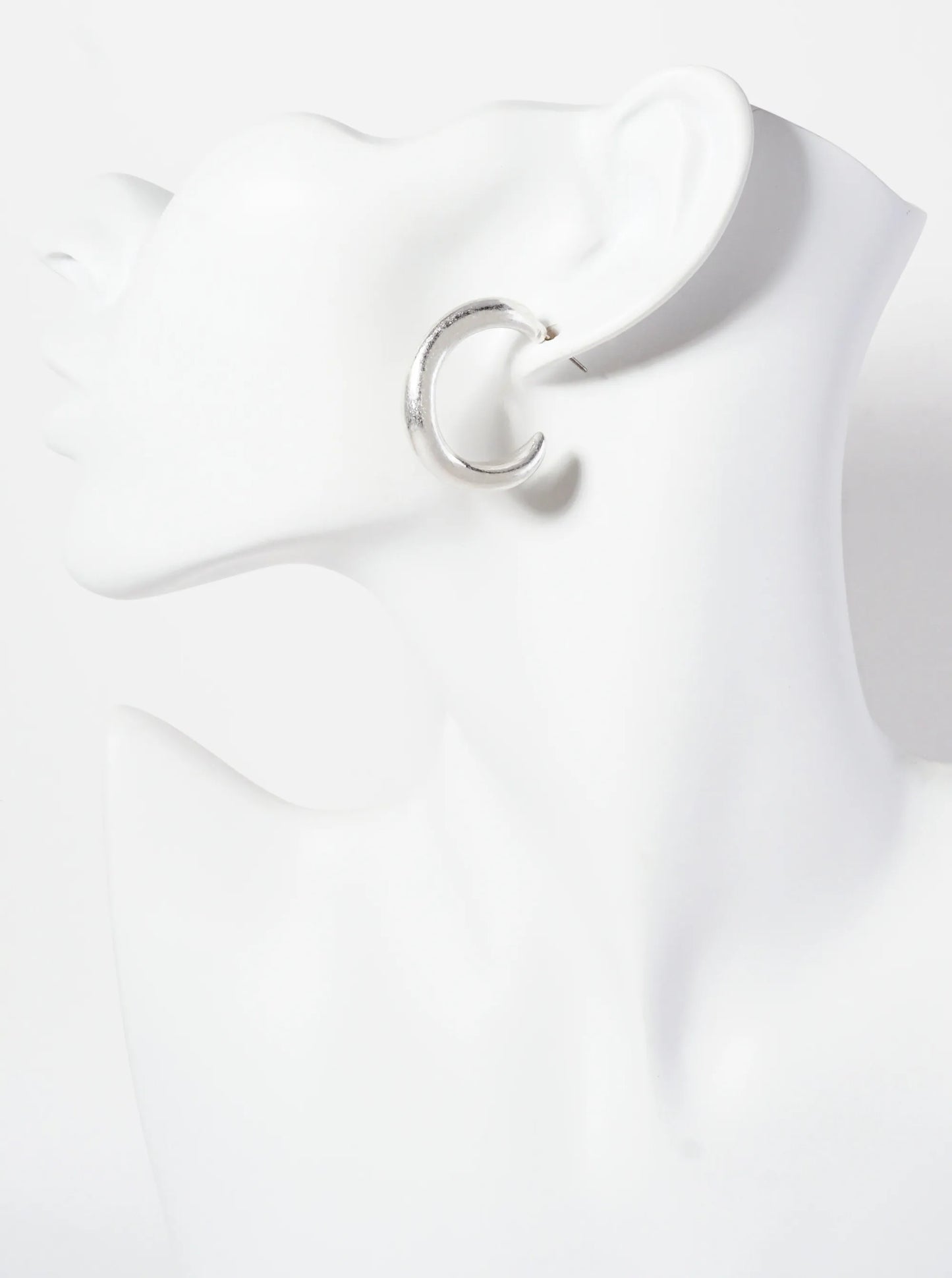 Hand-Scrunched Texture 30mm Open Hoop Earrings With-Titanium-Post