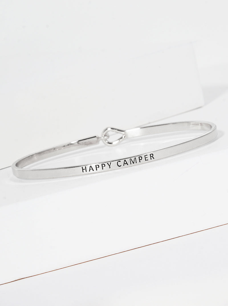 Happy Camper Engraved Inspirational Bangle Bracelet