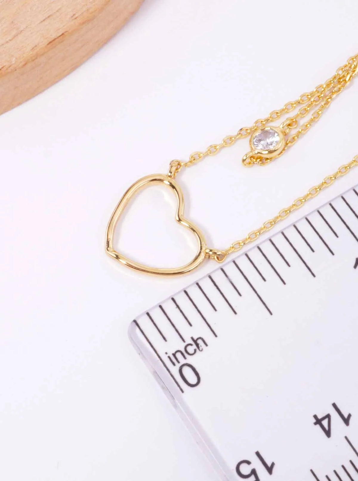 Heart CZ Pendant 18K-Gold-Dipped Layered Necklace