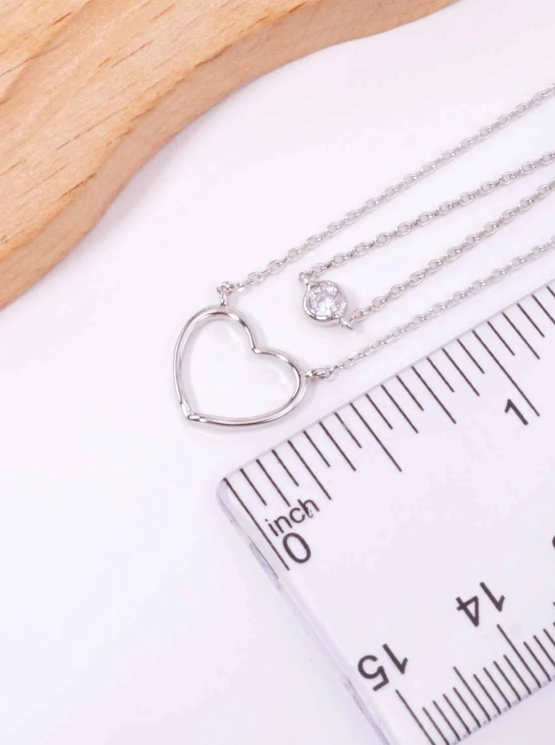 Heart CZ Pendant 18K-Gold-Dipped Layered Necklace