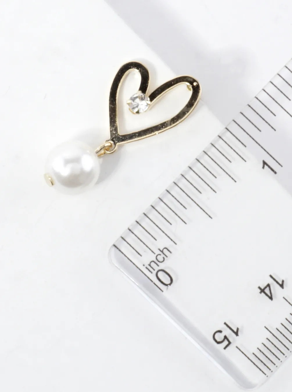 Heart Drop Earrings With Cubic Zirconia Pearl Drop