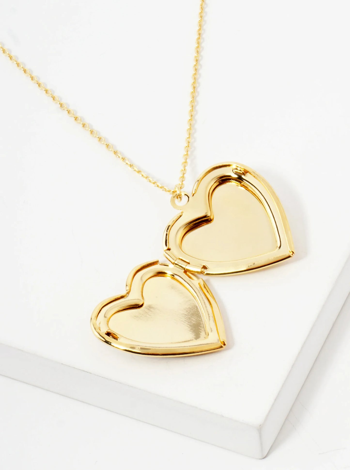 Heart Locket MOP Pendant Hypoallergenic 18K-Gold-Dipped Necklace