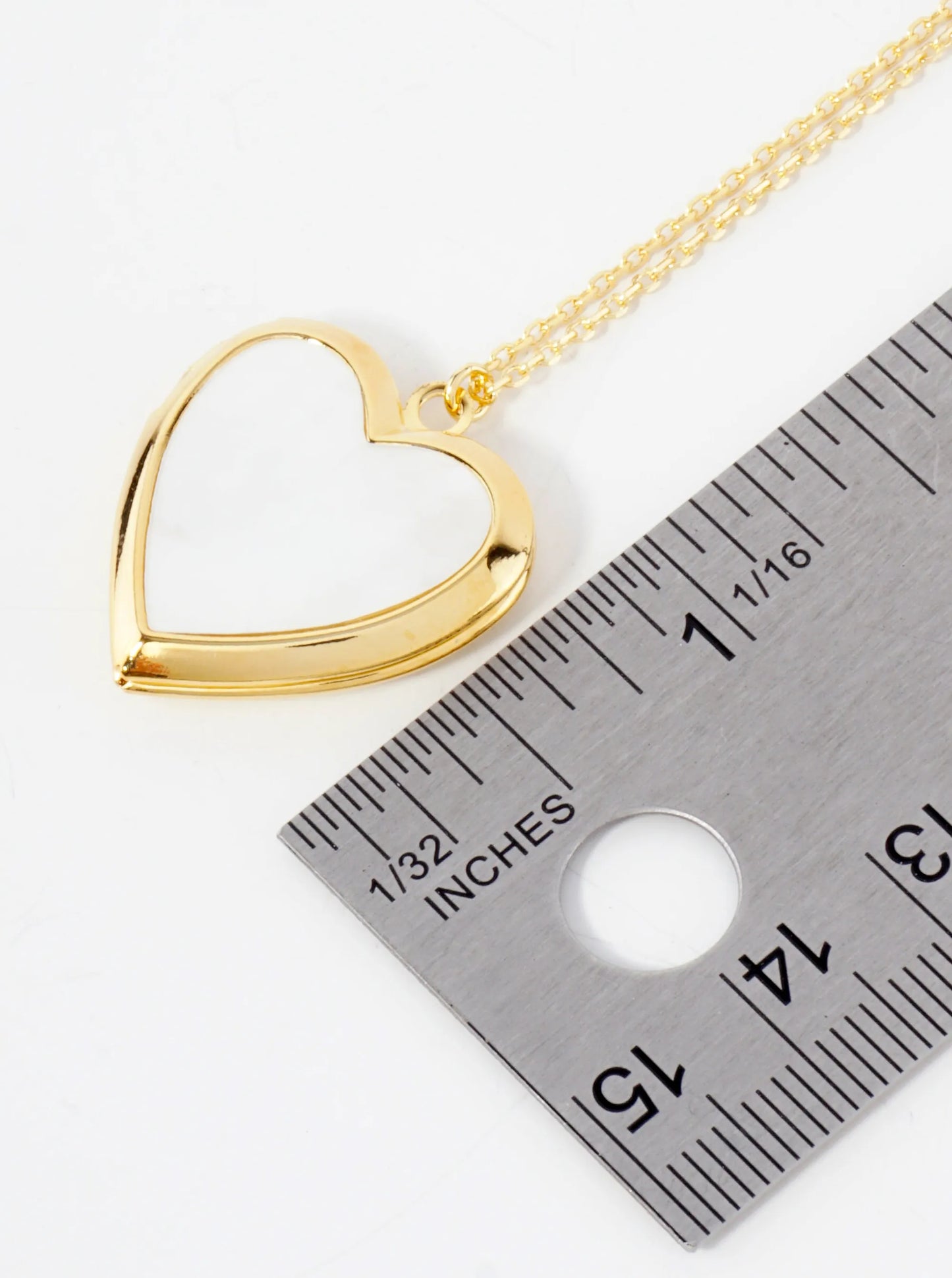 Heart Locket MOP Pendant Hypoallergenic 18K-Gold-Dipped Necklace