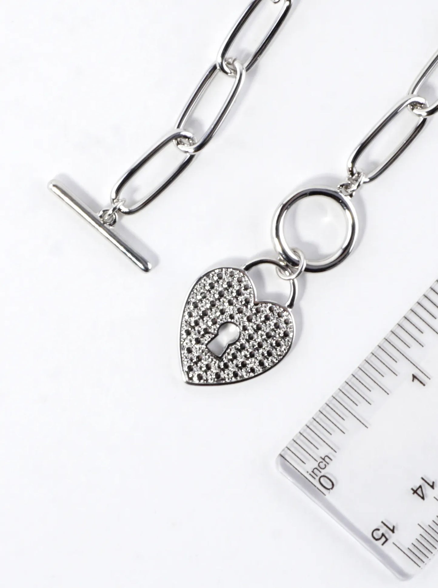 Heart Padlock Pendant Toggle Necklace