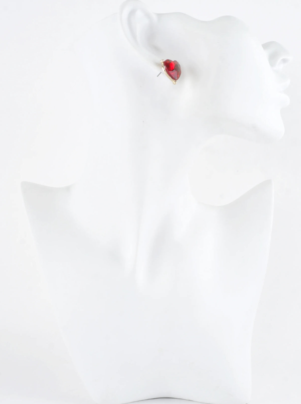 Heart Shaped Prong Crystal Stud Earrings