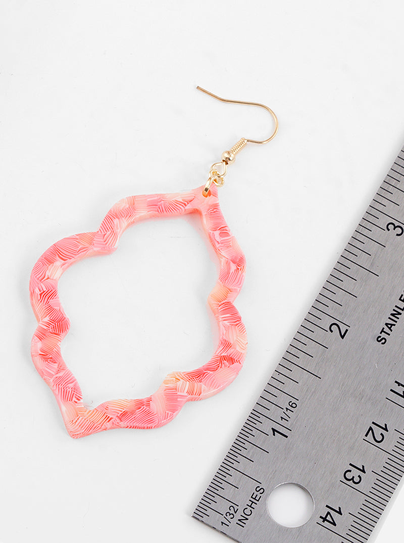 Hollow Quatrefoil Acetate Dangle Drop Earrings
