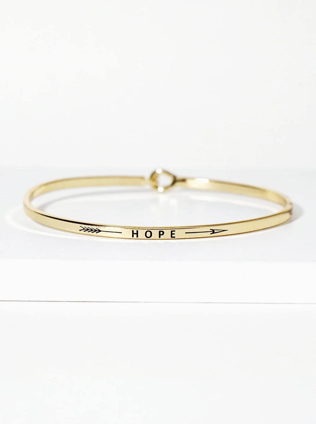 Hope Arrow Engraved Inspirational Bangle Bracelet