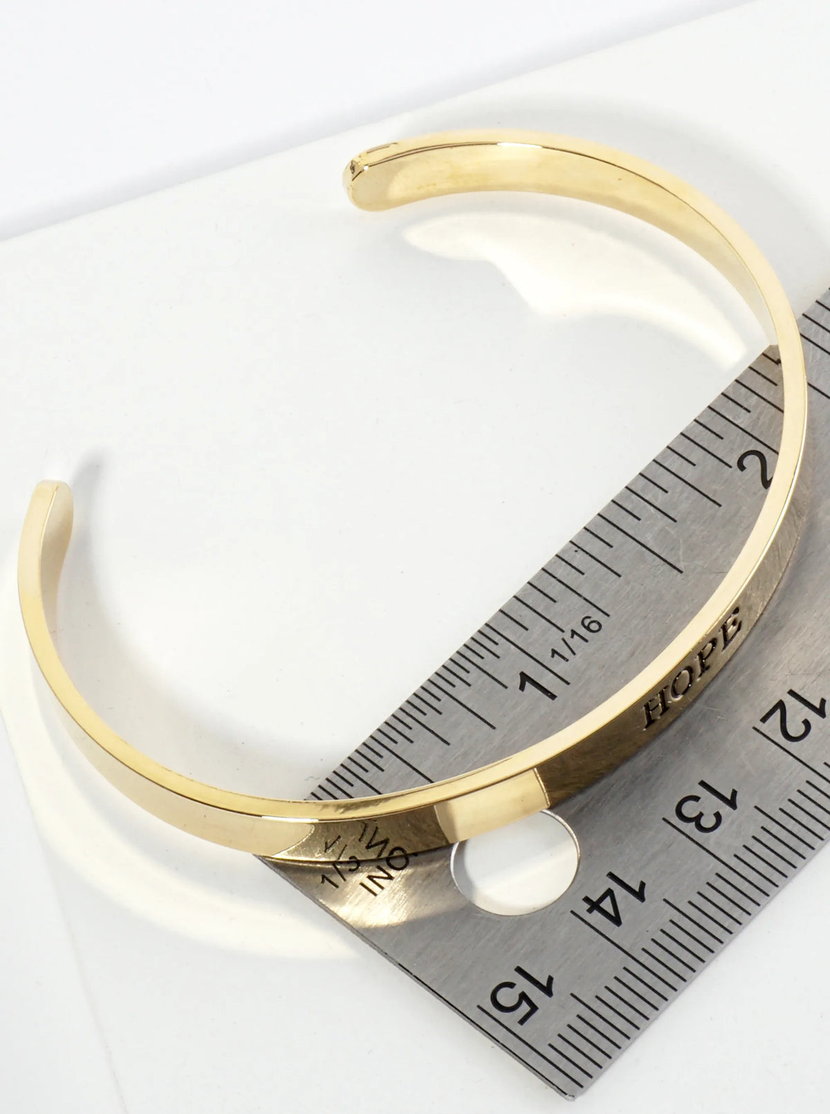 Hope Engraved 18K Gold Dipped Open Cuff Bangle Bracelet