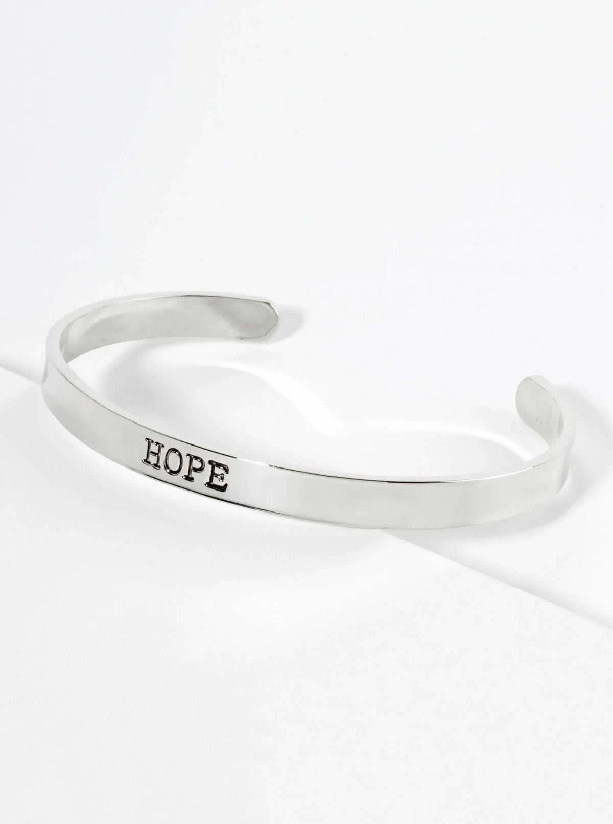 Hope Engraved 18K Gold Dipped Open Cuff Bangle Bracelet