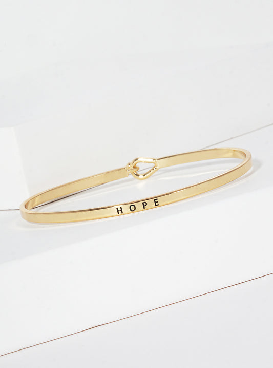 Hope Engraved Inspirational Bangle Bracelet