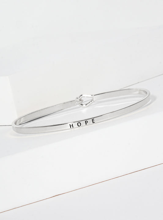 Hope Engraved Inspirational Bangle Bracelet