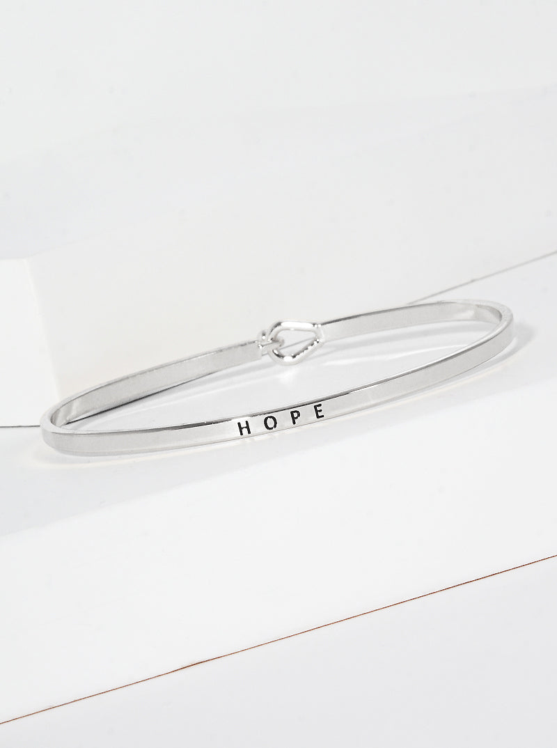 Hope Engraved Inspirational Bangle Bracelet