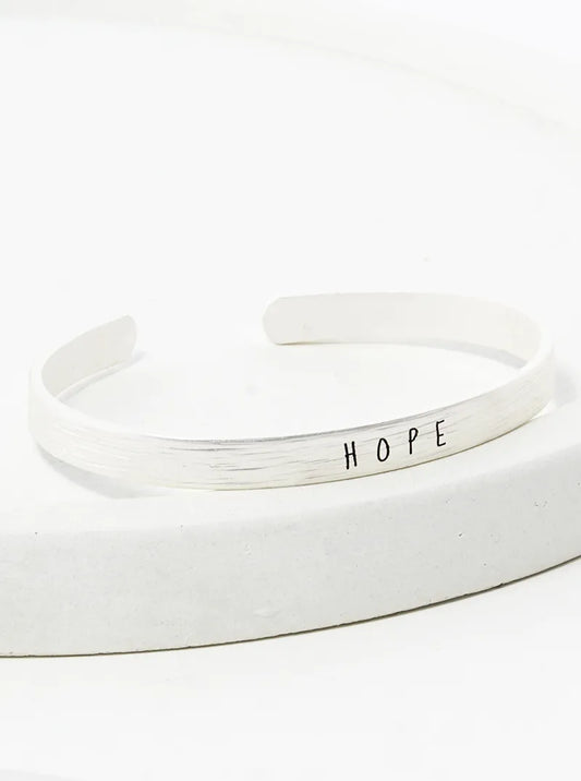 Hope Engraved Inspirational Cuff Bracelet