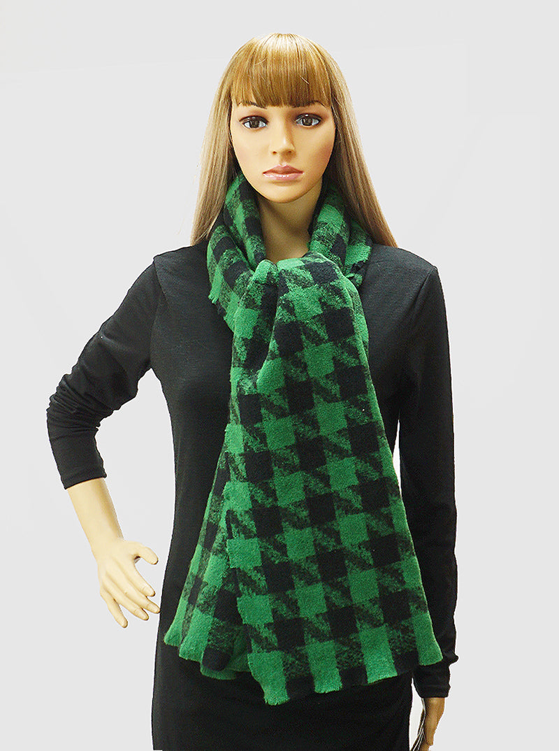 Houndstooth Plaid Oversized Oblong Scarf
