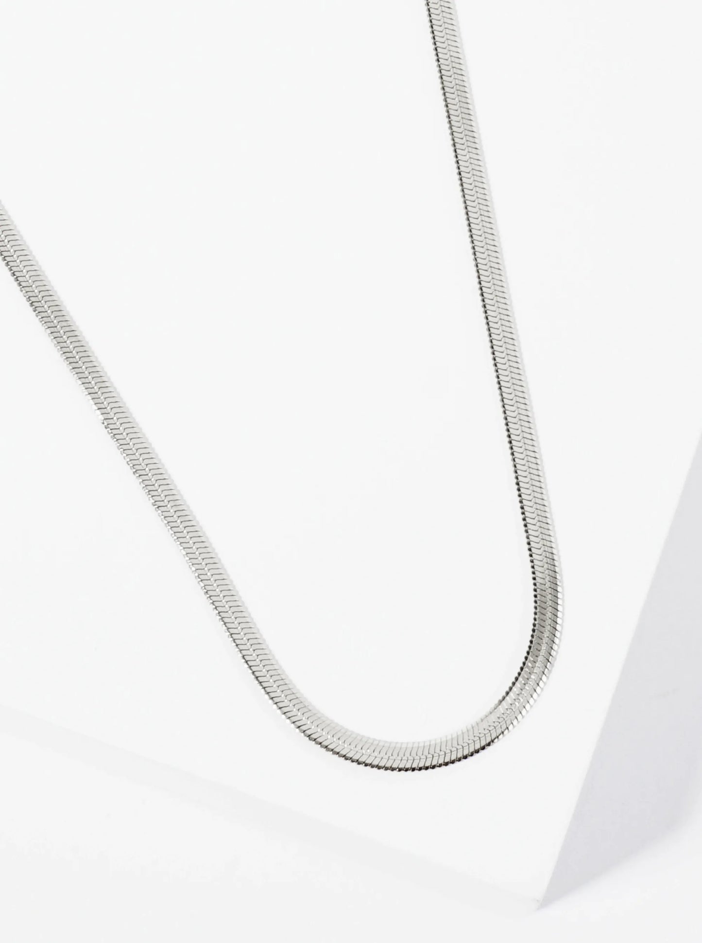 Hypoallergenic Stainless Steel 3mm Herringbone Chain Necklace