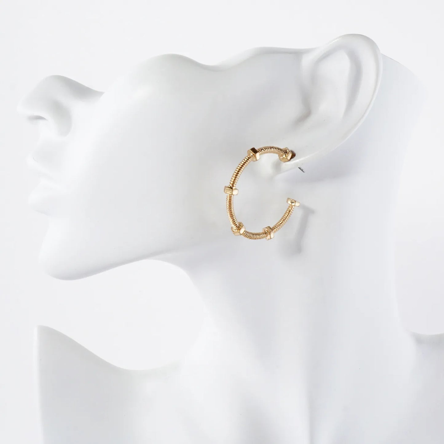 Industrial Texture 1 Inch Hoop Earrings