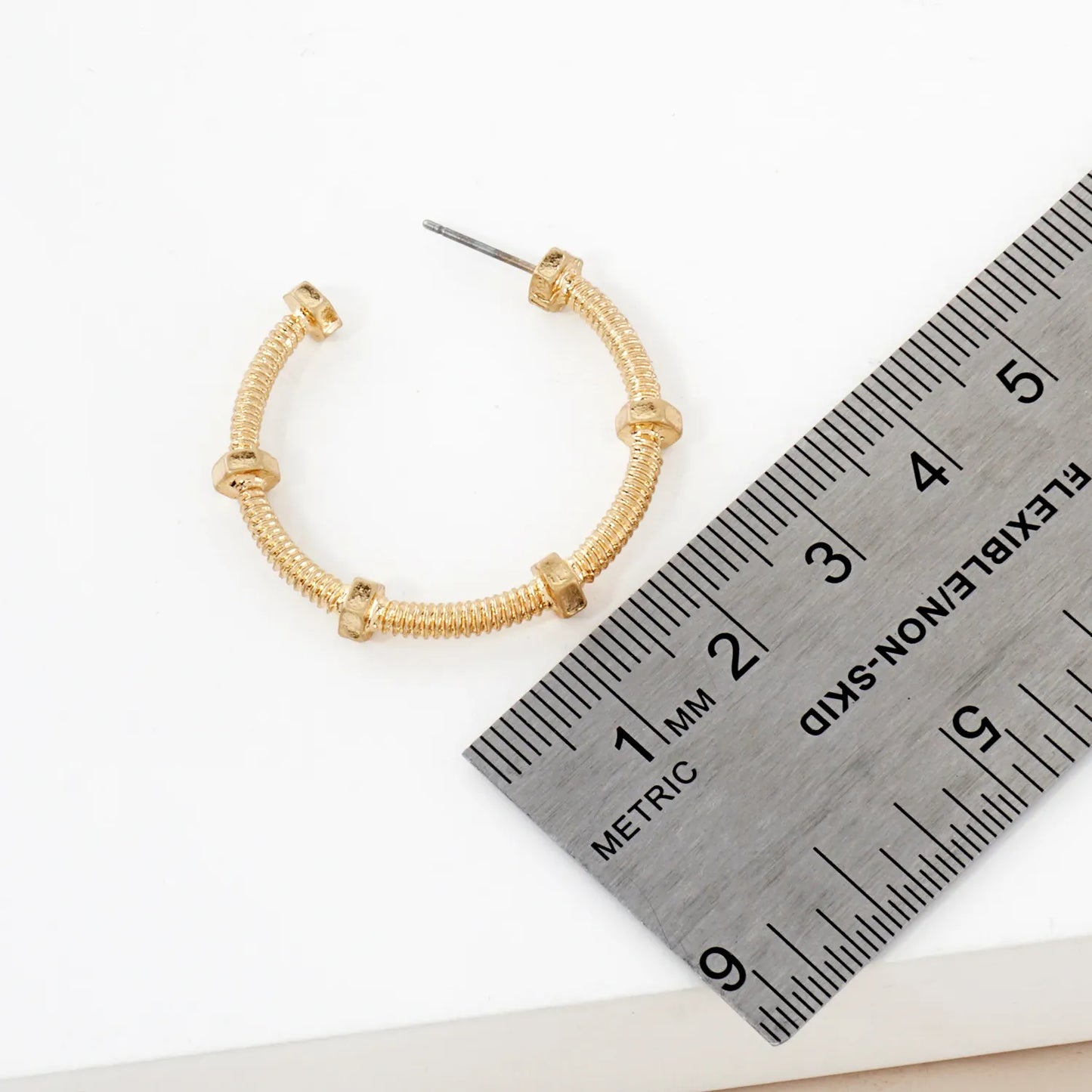 Industrial Texture 1 Inch Hoop Earrings