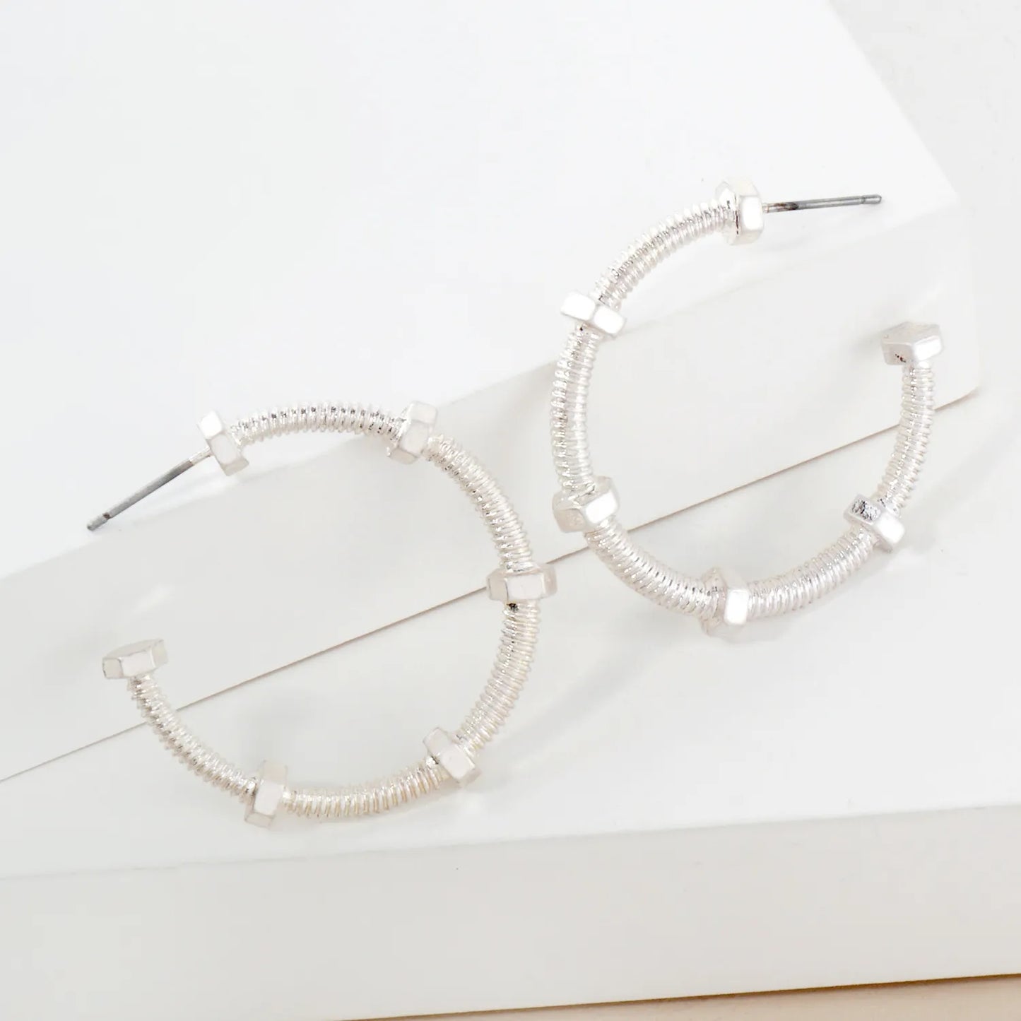 Industrial Texture 1 Inch Hoop Earrings