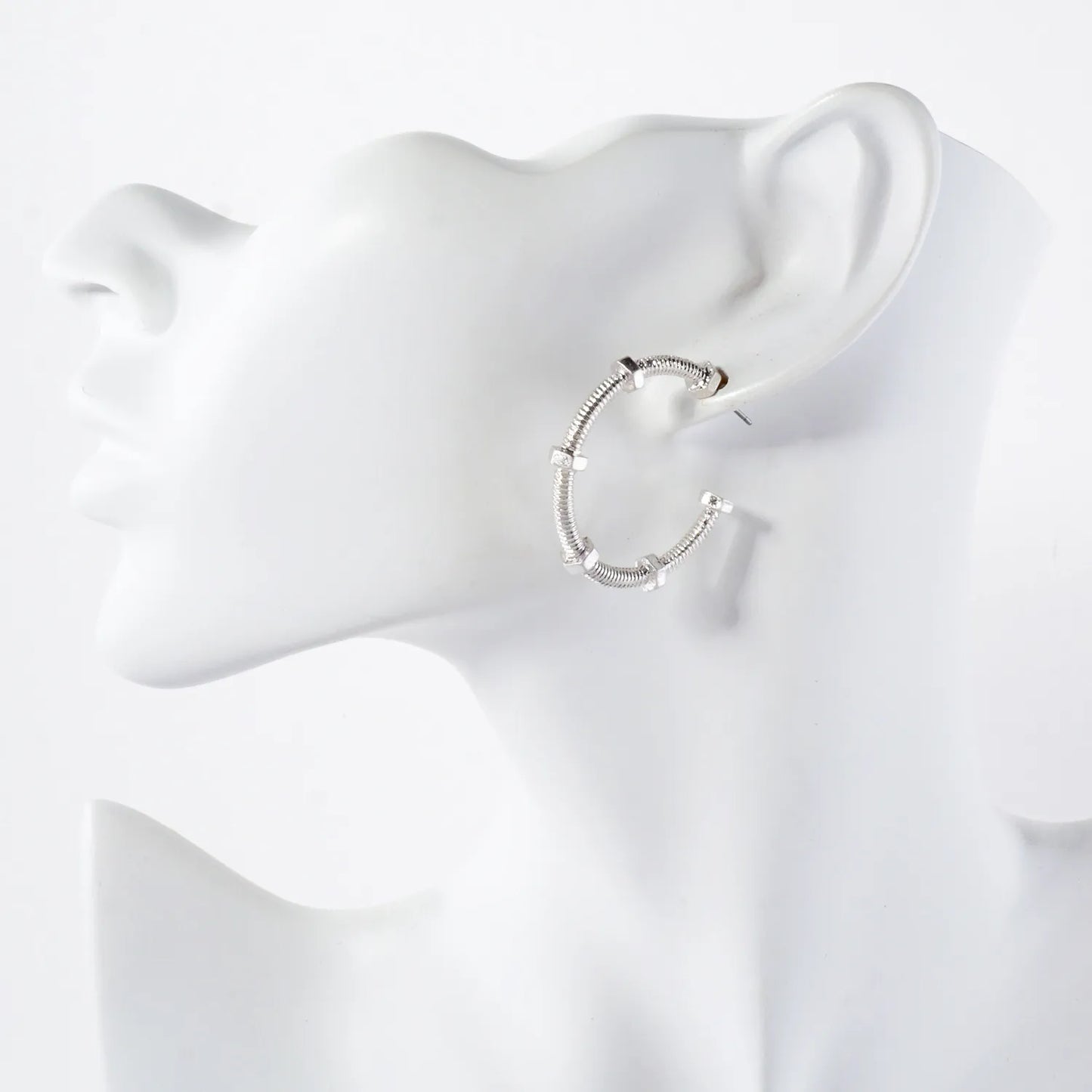 Industrial Texture 1 Inch Hoop Earrings