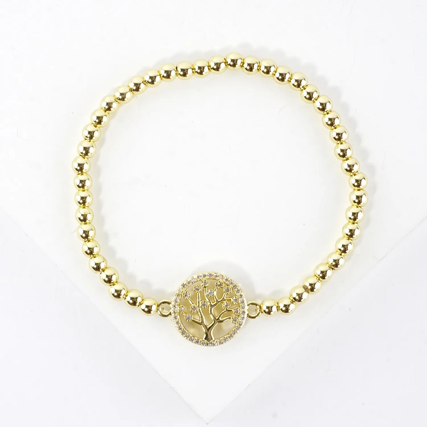 Inline Tree Of Life Charm Stainless Steel Bracelet