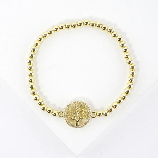 Inline Tree Of Life Charm Stainless Steel Bracelet