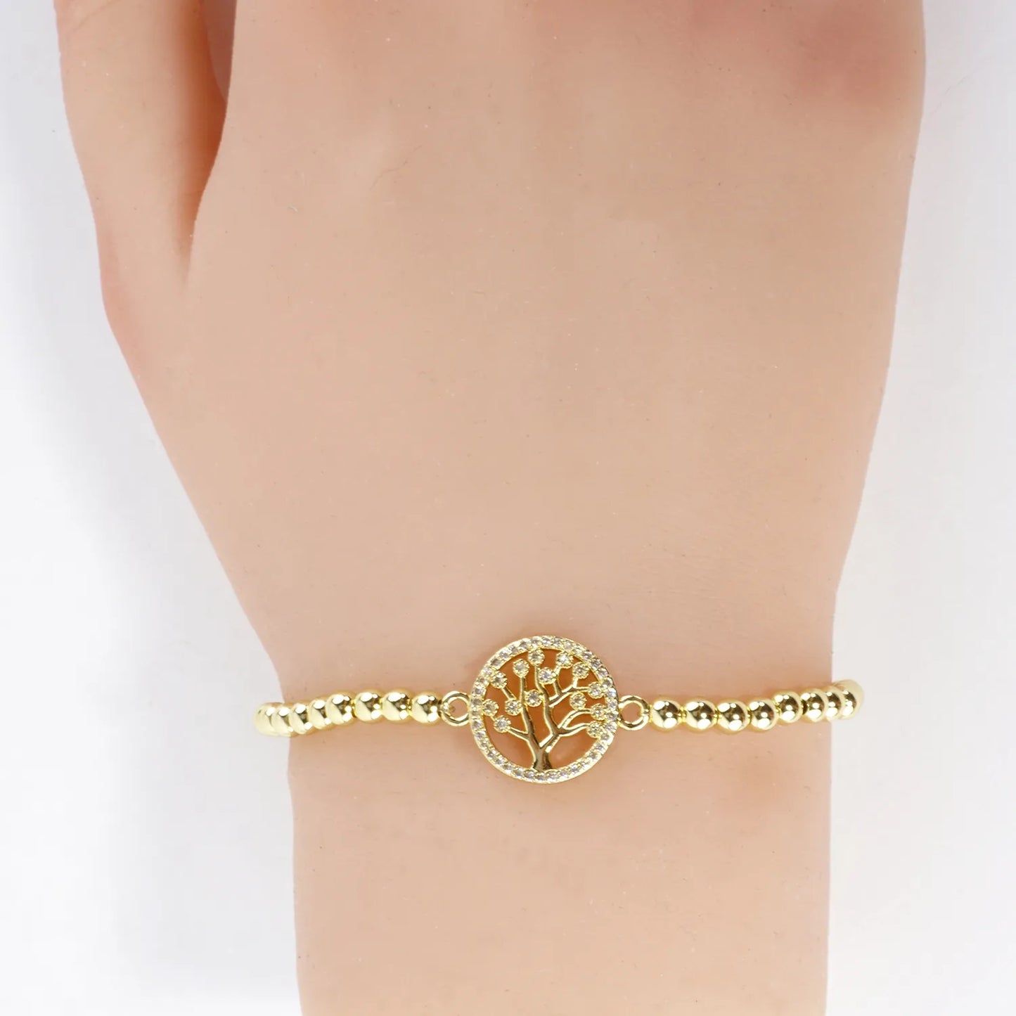 Inline Tree Of Life Charm Stainless Steel Bracelet