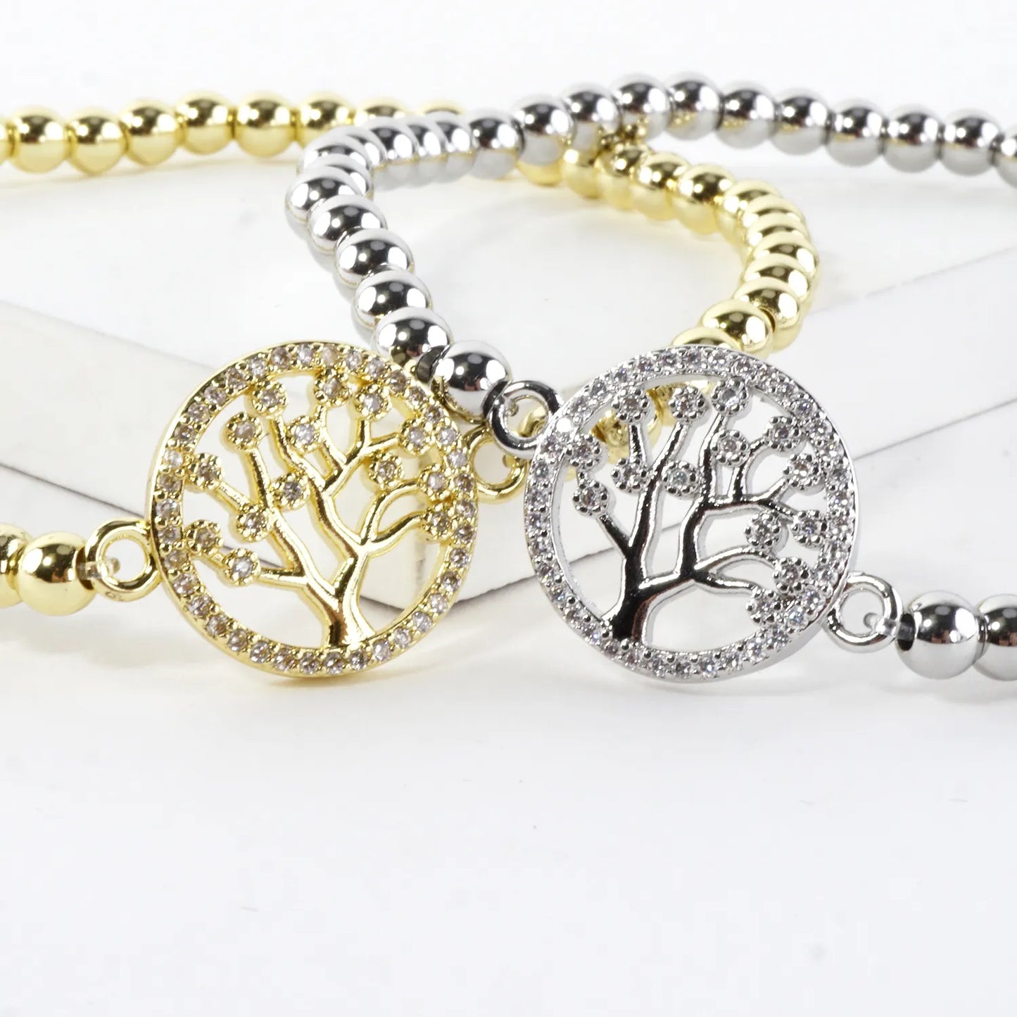 Inline Tree Of Life Charm Stainless Steel Bracelet