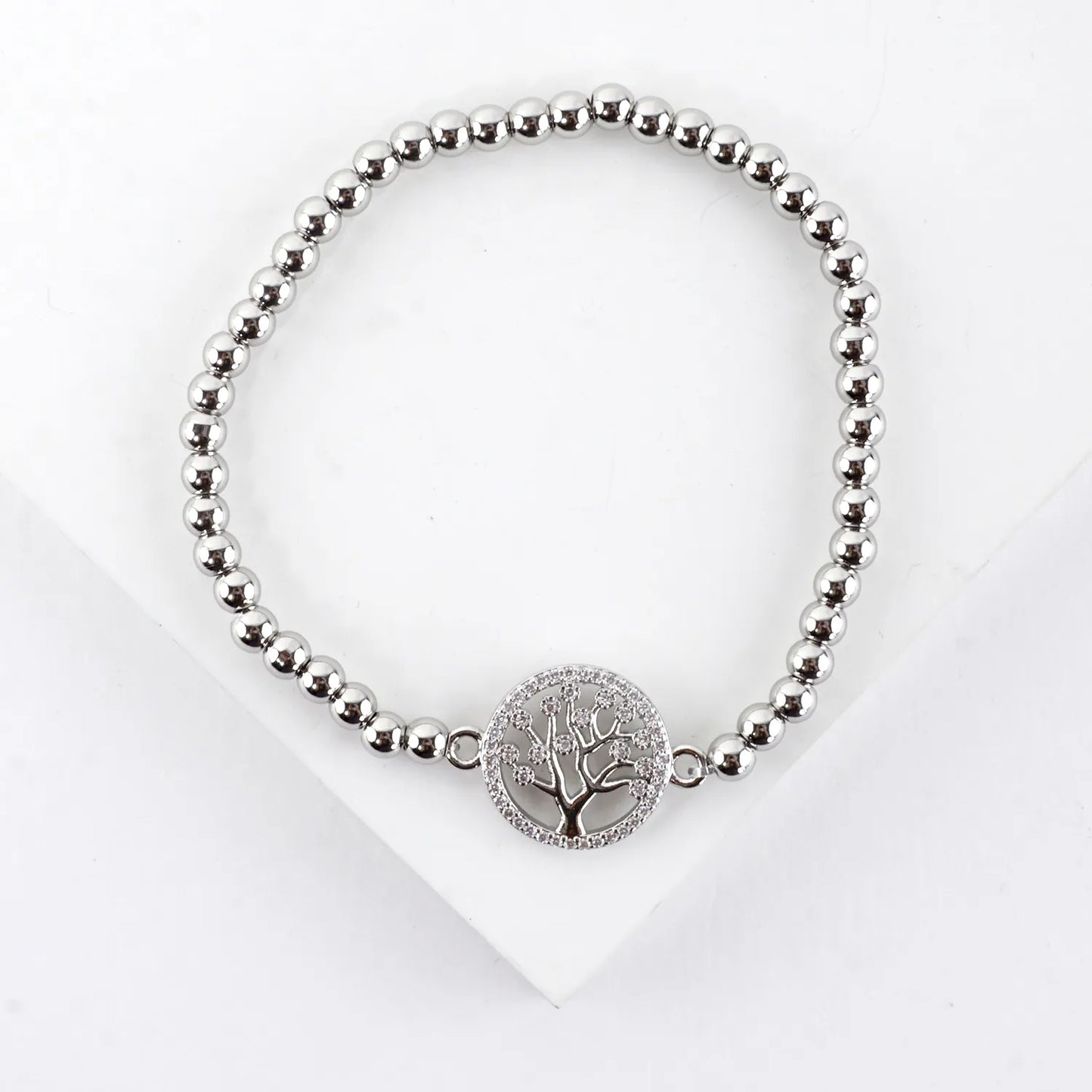 Inline Tree Of Life Charm Stainless Steel Bracelet
