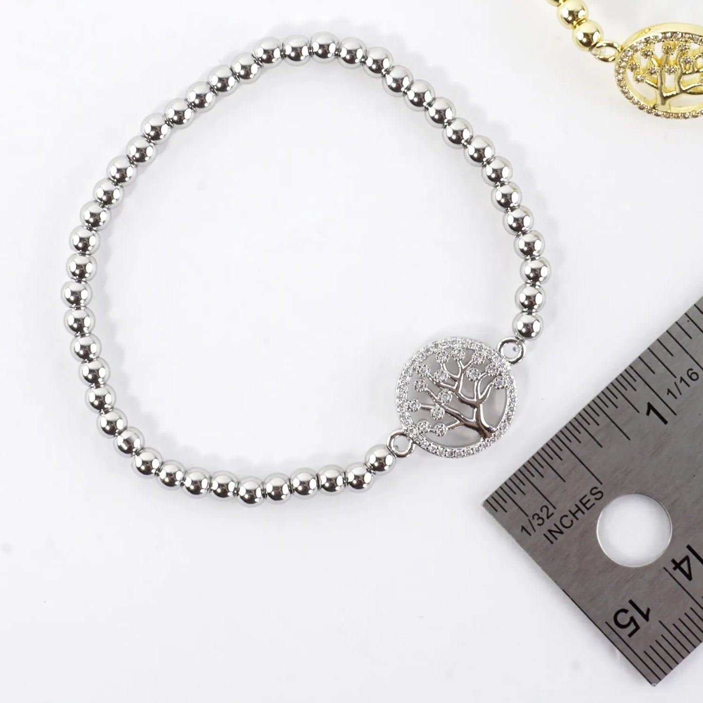 Inline Tree Of Life Charm Stainless Steel Bracelet