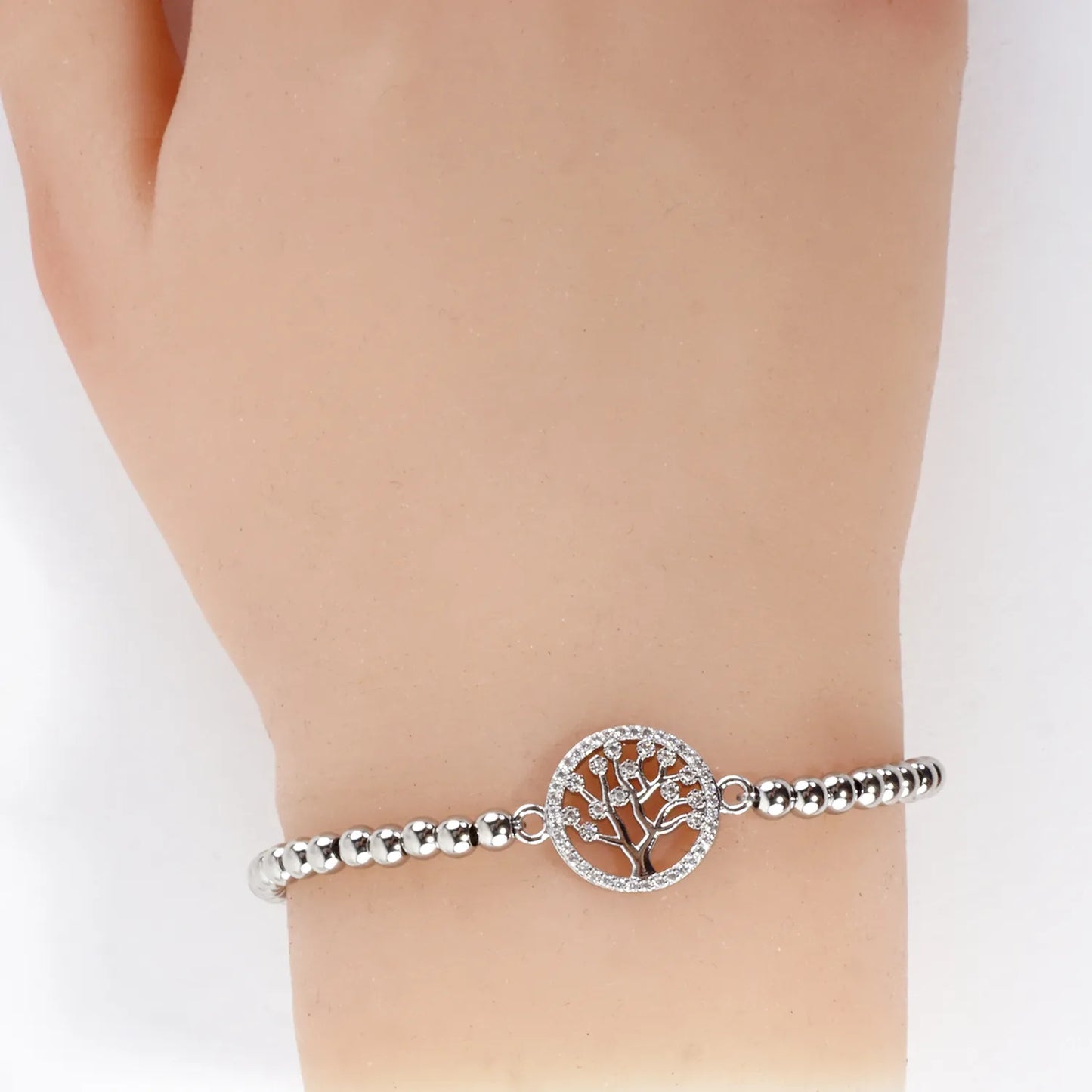 Inline Tree Of Life Charm Stainless Steel Bracelet