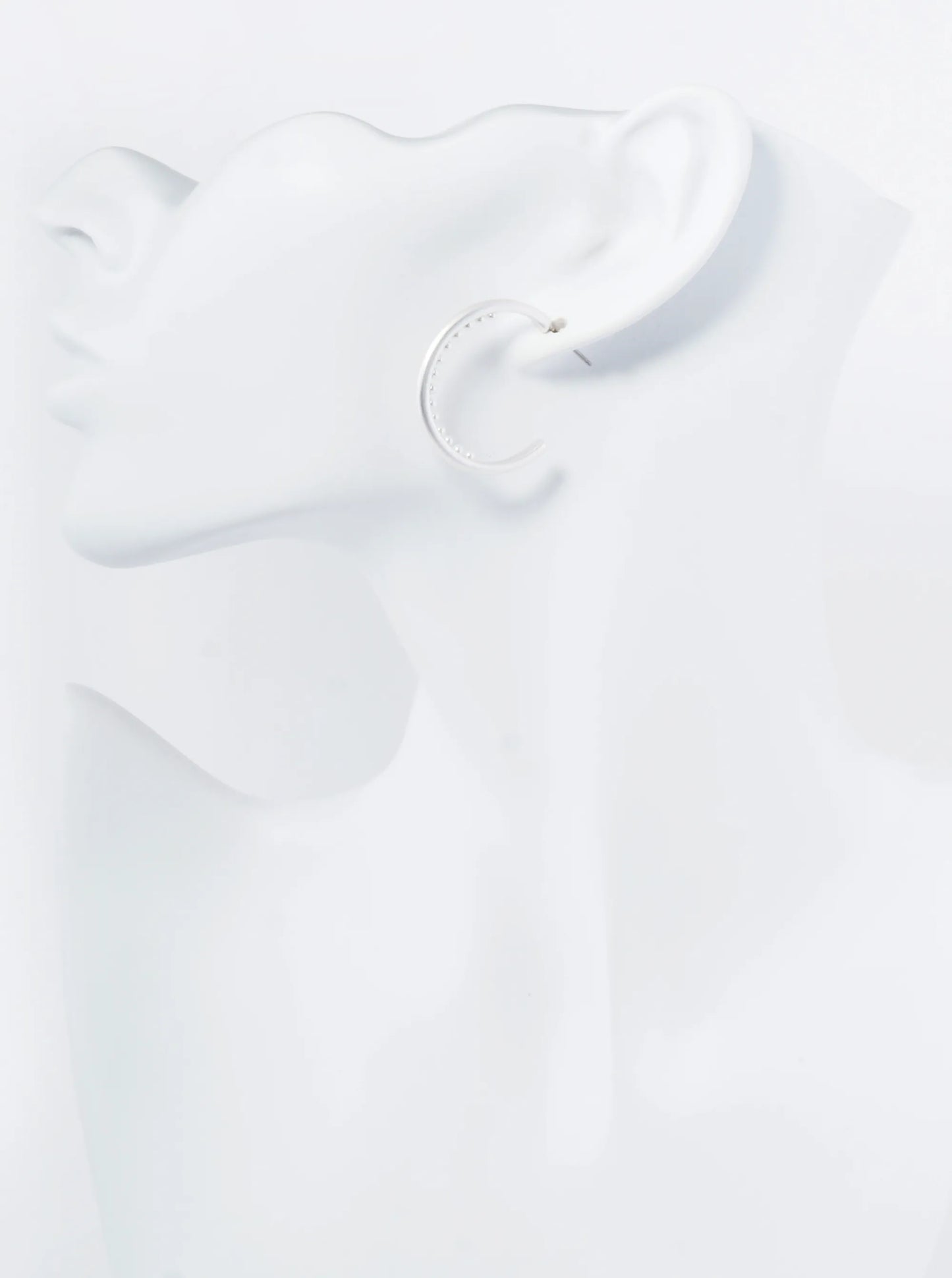Inner Pearl Beaded 30mm Open Hoop Earrings