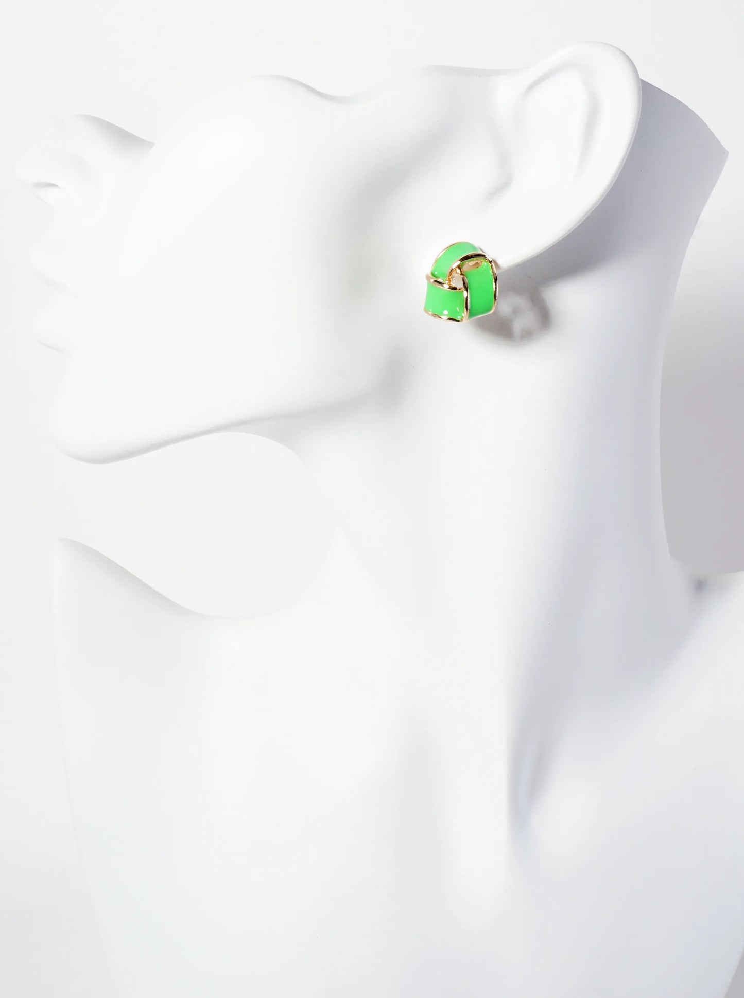 Interlinked Triangular 16mm Enamel Stud Earrings