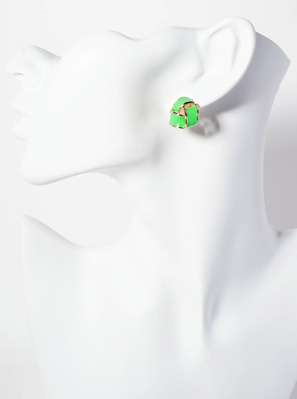 Interlinked Triangular 16mm Enamel Stud Earrings