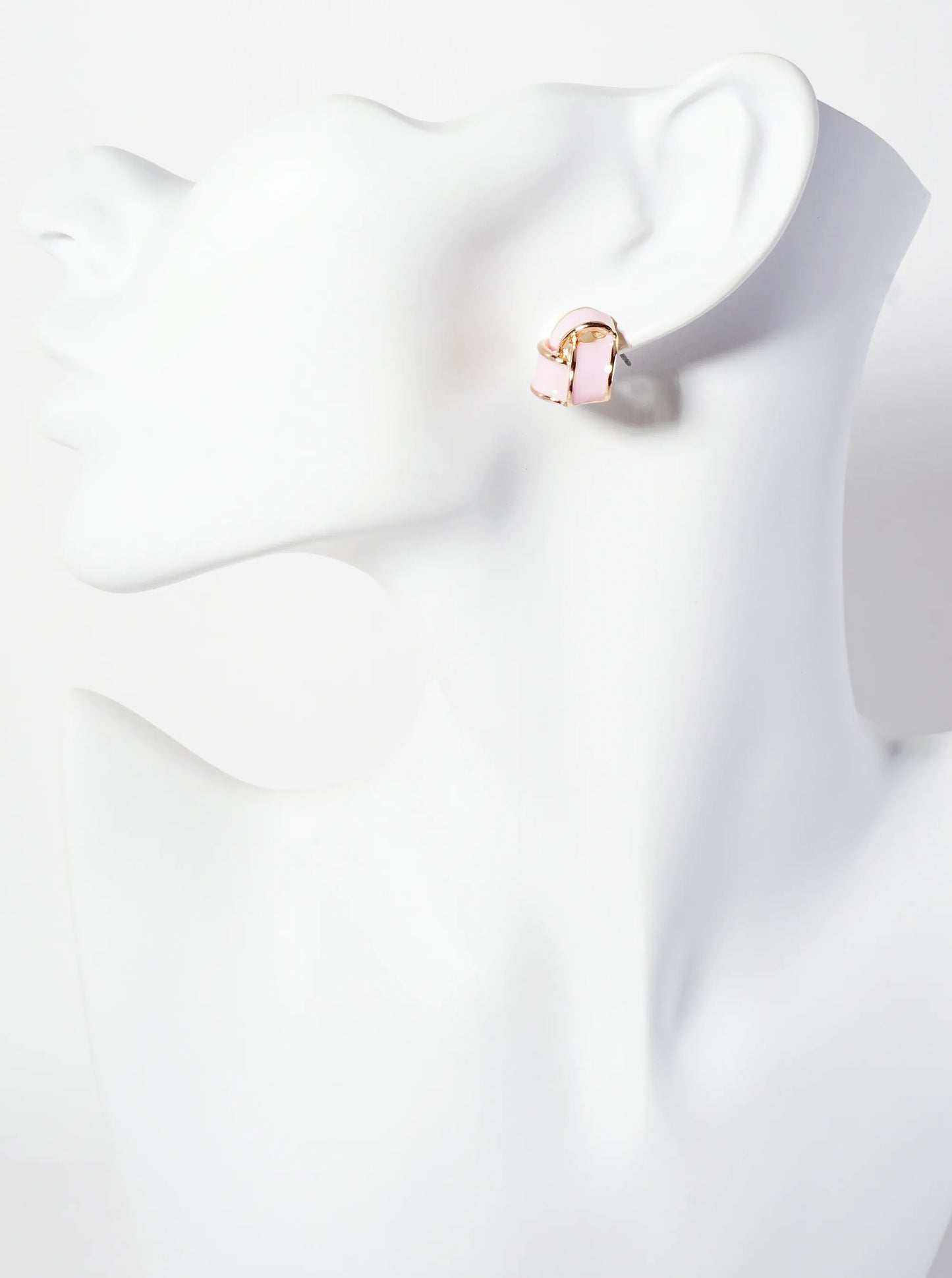 Interlinked Triangular 16mm Enamel Stud Earrings