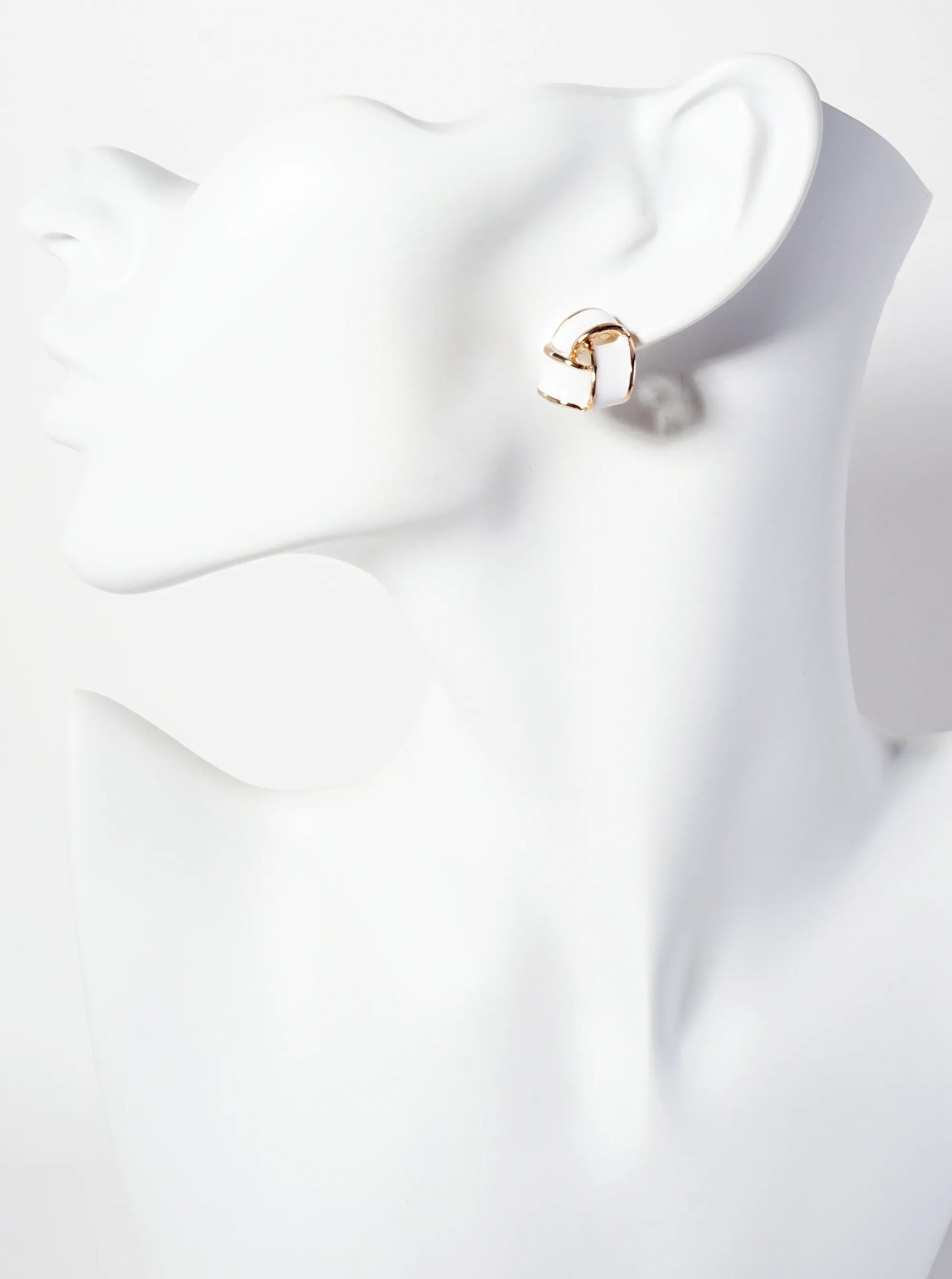 Interlinked Triangular 16mm Enamel Stud Earrings