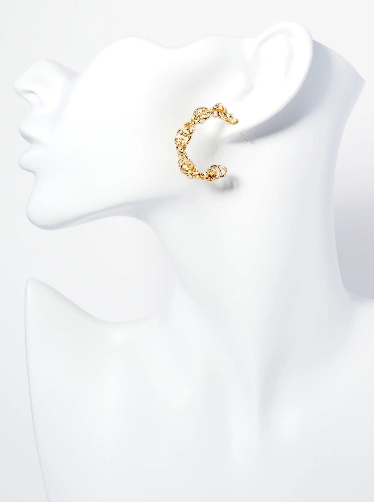 Interlocked Multiple Circles 30mm Hoop Earrings