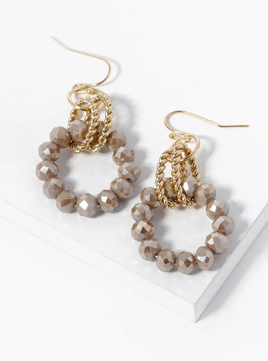 Interlocking Beaded Circle Drop Earrings