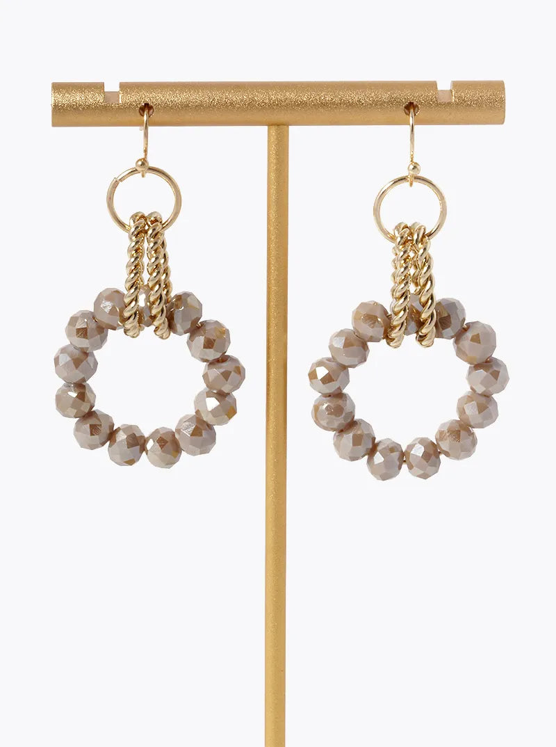 Interlocking Beaded Circle Drop Earrings