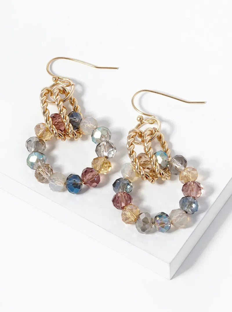 Interlocking Beaded Circle Drop Earrings