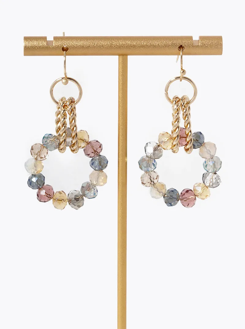 Interlocking Beaded Circle Drop Earrings