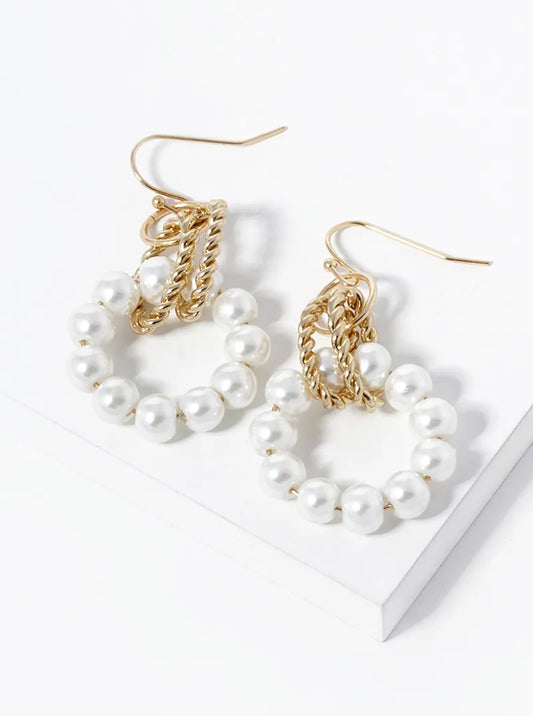 Interlocking Beaded Circle Drop Earrings